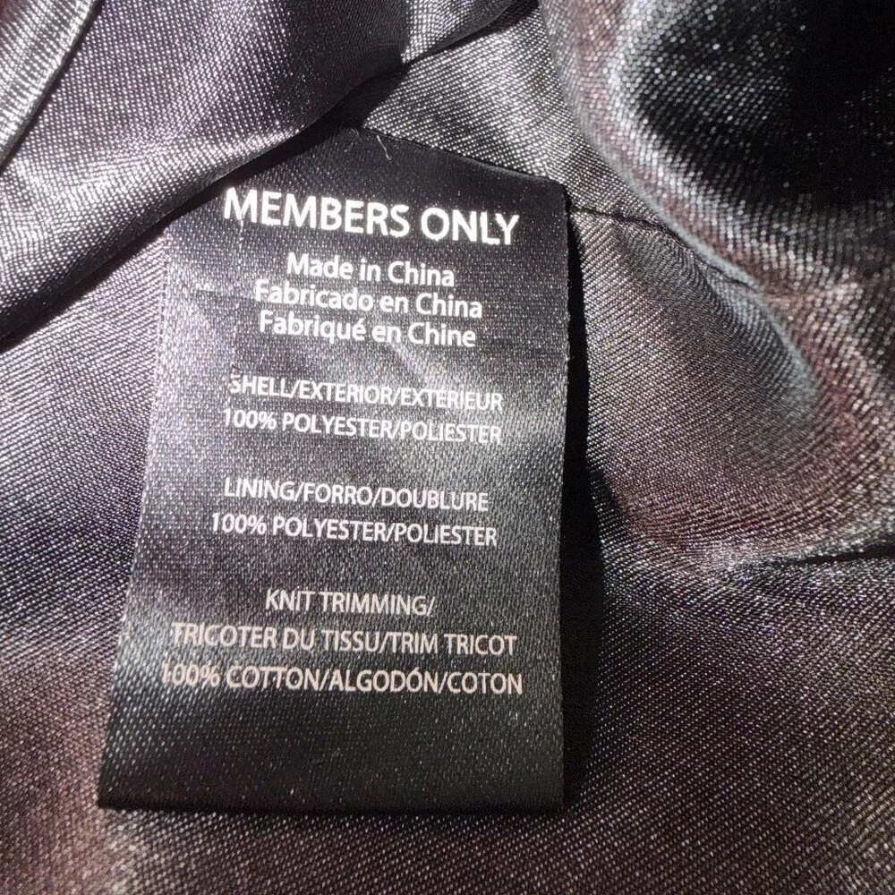 MEMBERS ONLY Classic Iconic Racer Black Satin Jacket Small